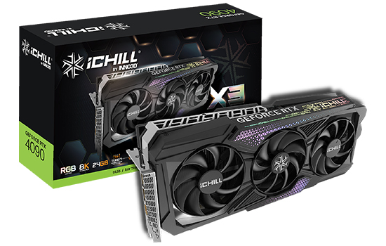 美品 コイル鳴き◎ INNO3D GeForce RTX 4090 X3 OC Placa de Vídeo INNO3D NVIDIA GeForce RTX 4090 ICHILL X3, 24GB